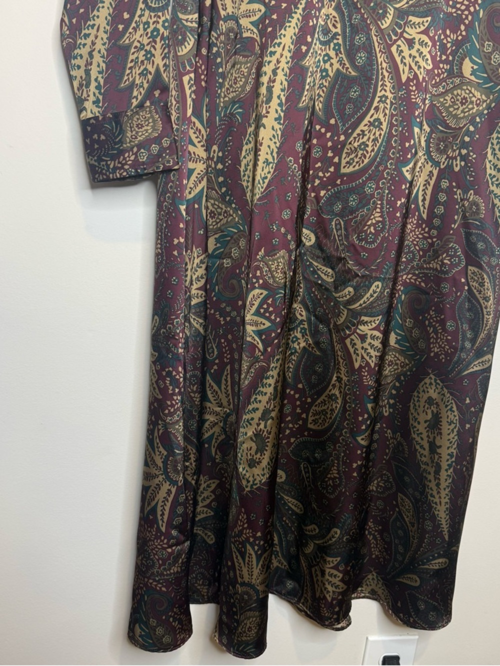 Lauren Ralph Lauren Paisley Charmeuse Midi Dres - Picture 12 of 14